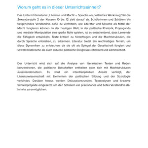 Literatur und Macht – Sprache als politisches Werkzeug im Unterricht (Sek II)