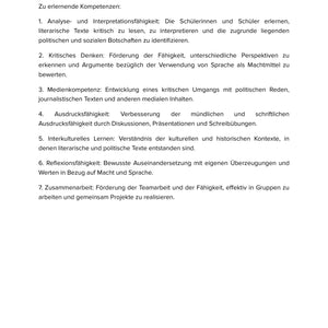 Literatur und Macht – Sprache als politisches Werkzeug im Unterricht (Sek II)