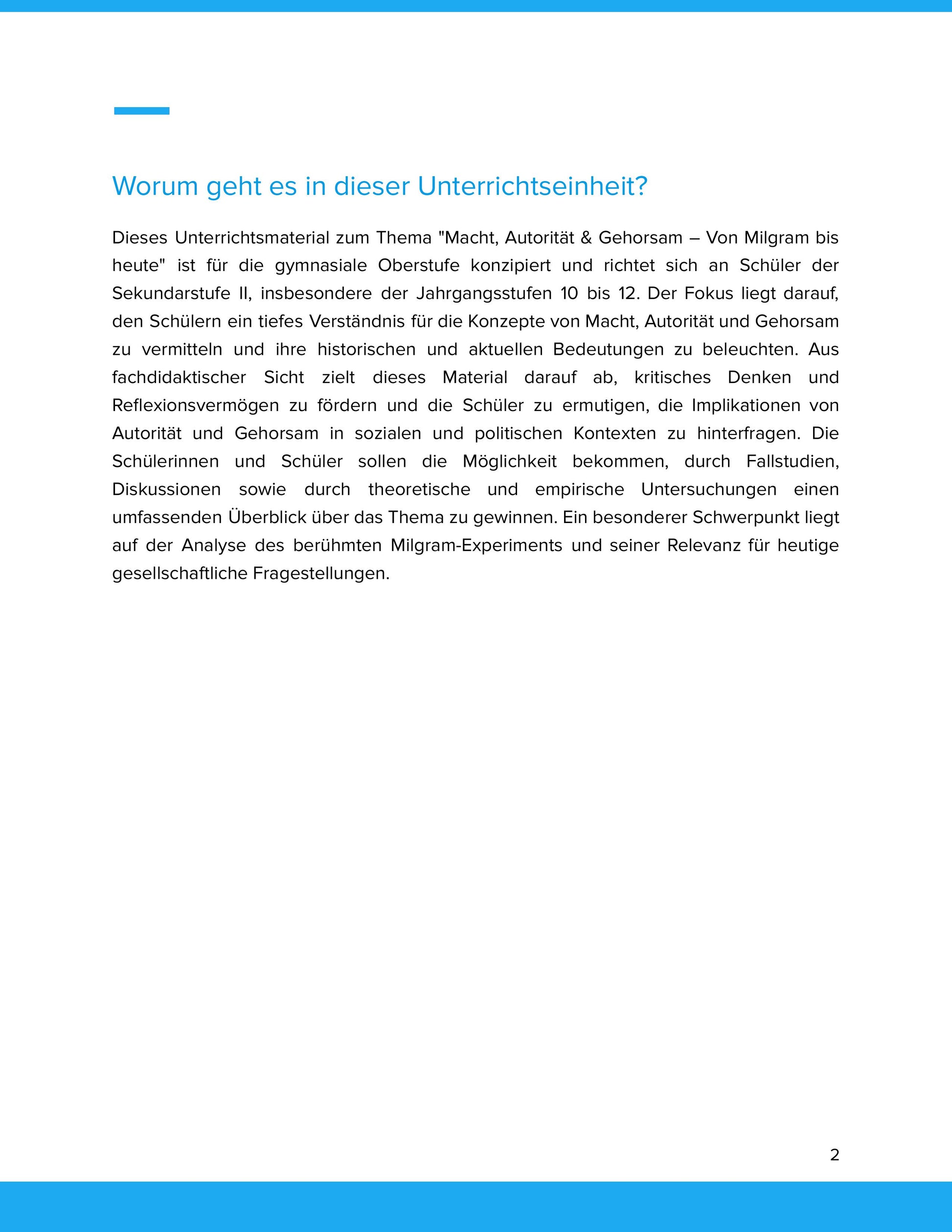 Macht, Autorität & Gehorsam – Von Milgram bis heute | Unterrichtsmaterial Sek II