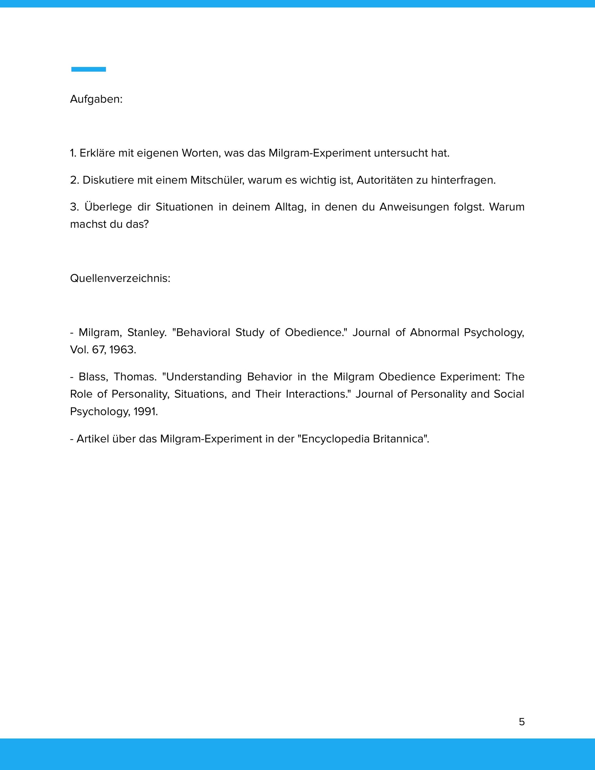 Macht, Autorität & Gehorsam – Von Milgram bis heute | Unterrichtsmaterial Sek II