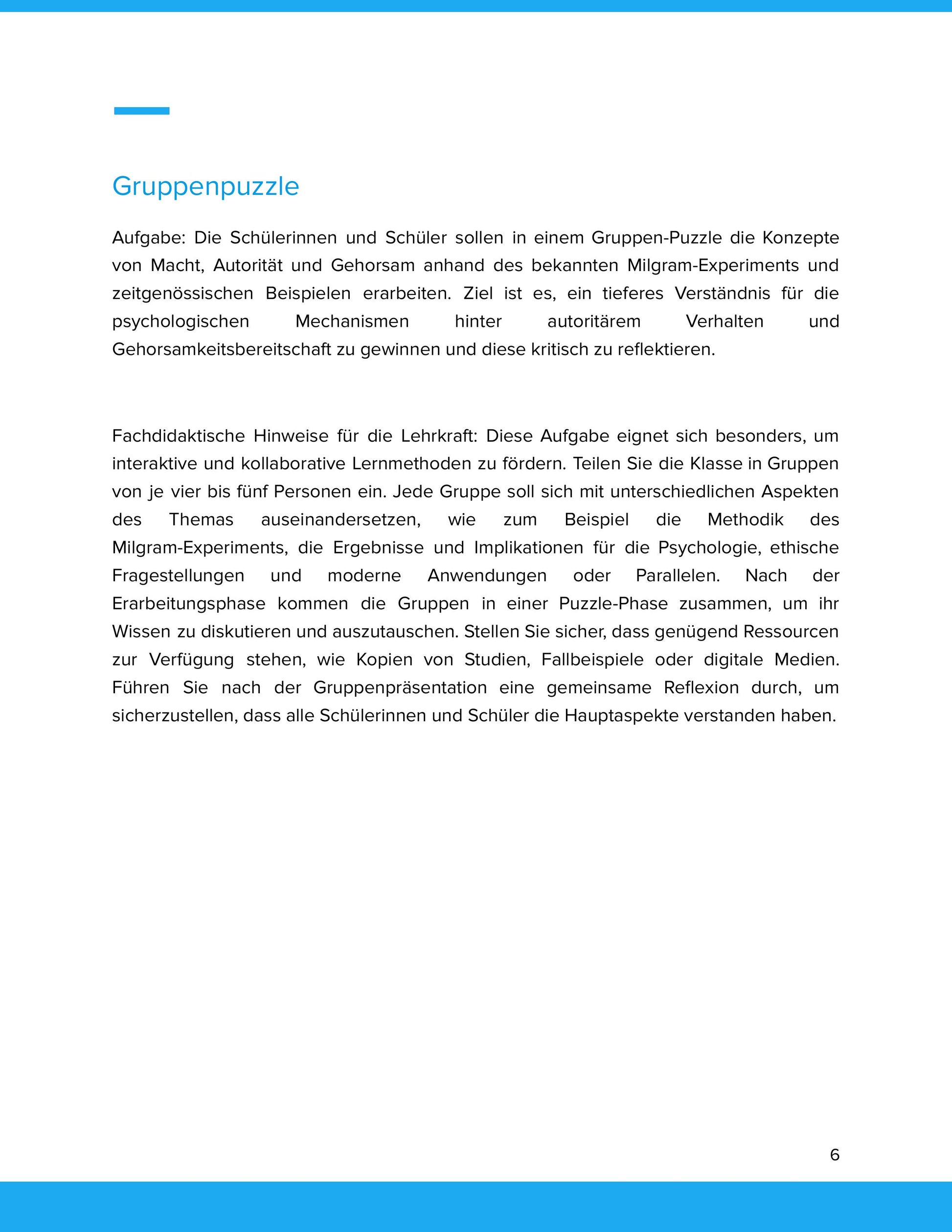 Macht, Autorität & Gehorsam – Von Milgram bis heute | Unterrichtsmaterial Sek II