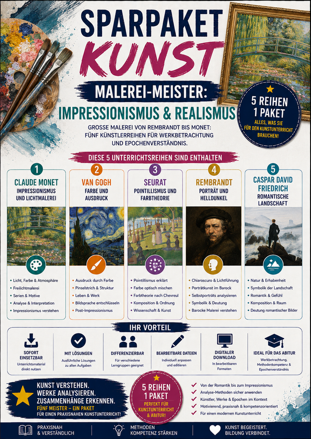 Sparpaket Kunst – Malerei-Meister: Impressionismus & Realismus