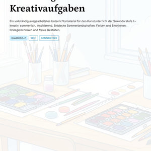 Sommerliche Malvorlagen & kreative Projekte für motivierenden Unterricht - Kunst Klasse 5–7