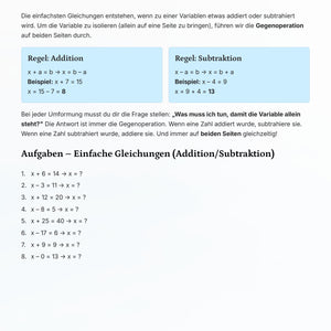 Gleichungen lösen Klasse 8 komplett – von Grundlagen bis Sachaufgaben