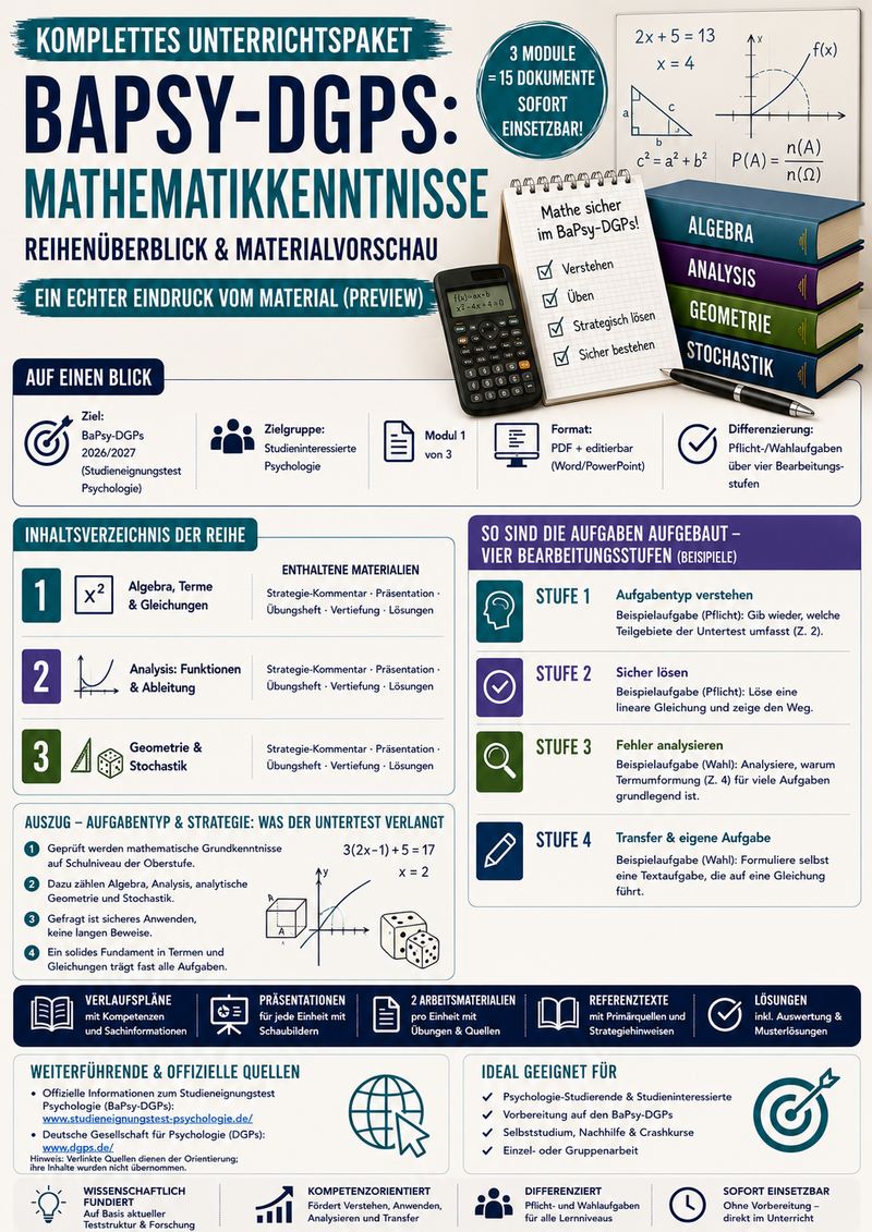 BaPsy-DGPs Vorbereitung: Mathematikkenntnisse