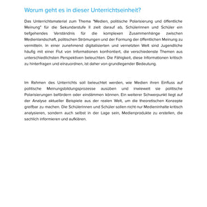 Medien, politische Polarisierung & öffentliche Meinung – Unterrichtsmaterial Sek II