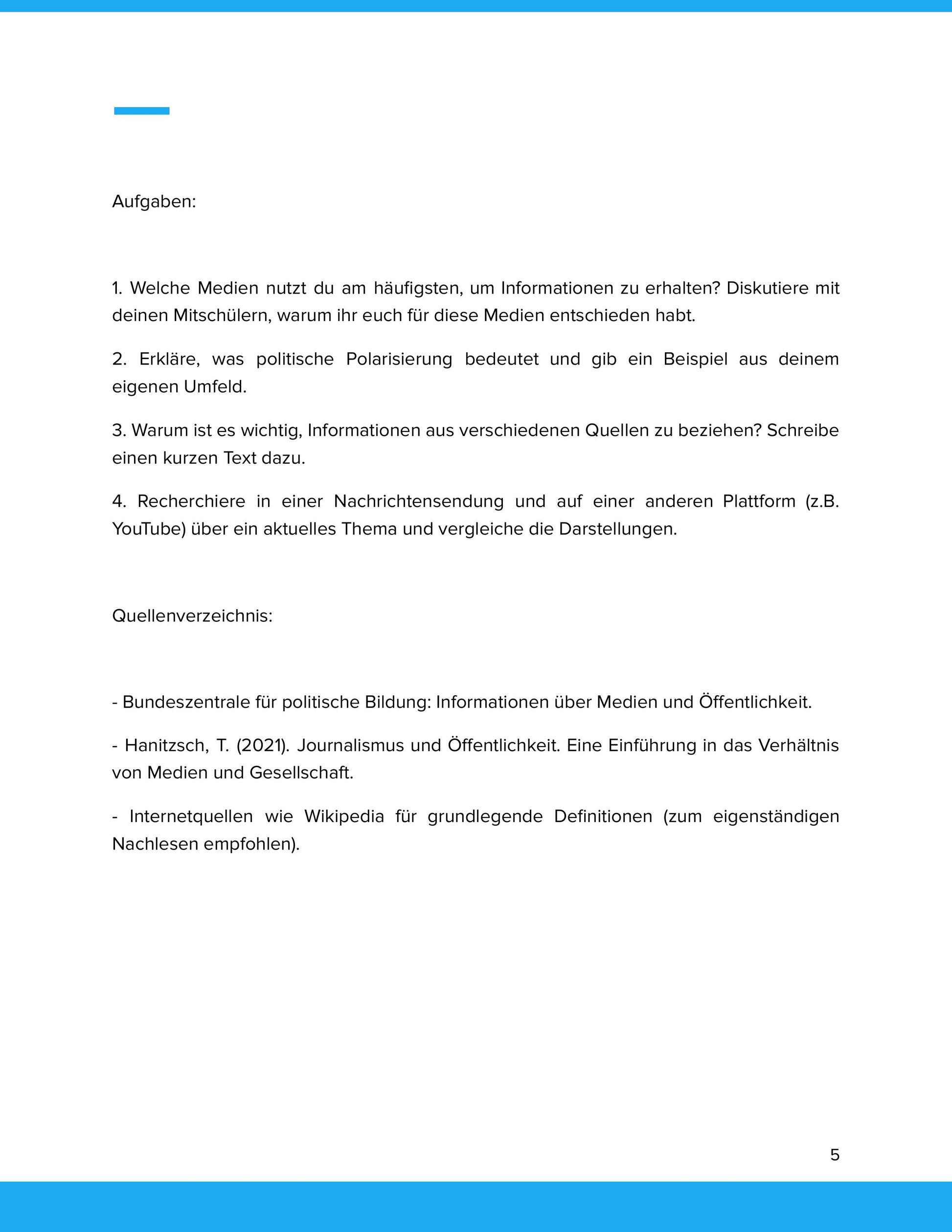 Medien, politische Polarisierung & öffentliche Meinung – Unterrichtsmaterial Sek II