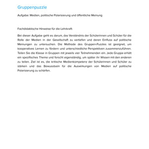 Medien, politische Polarisierung & öffentliche Meinung – Unterrichtsmaterial Sek II