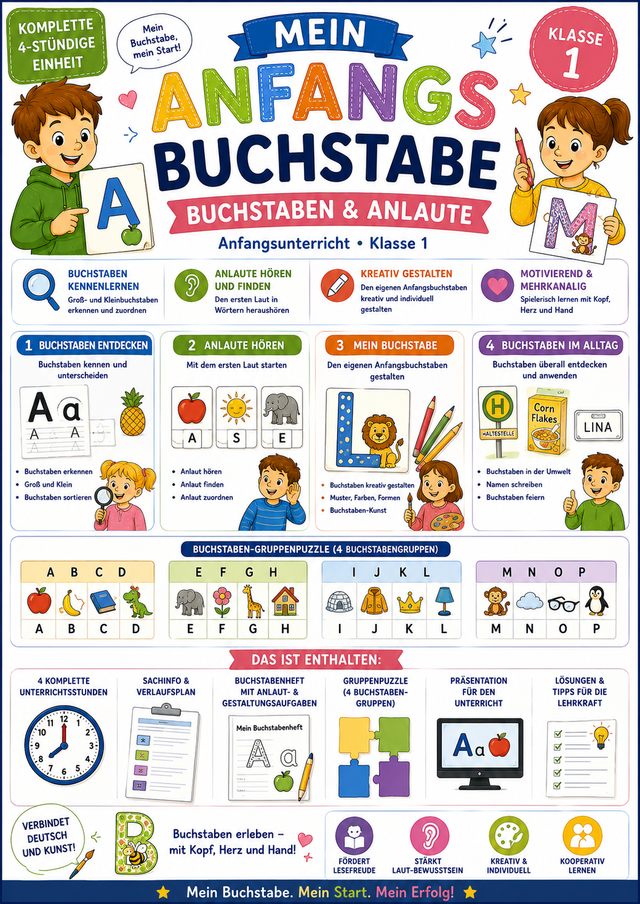 Mein Anfangsbuchstabe – Buchstaben & Anlaute | Anfangsunterricht | Klasse 1