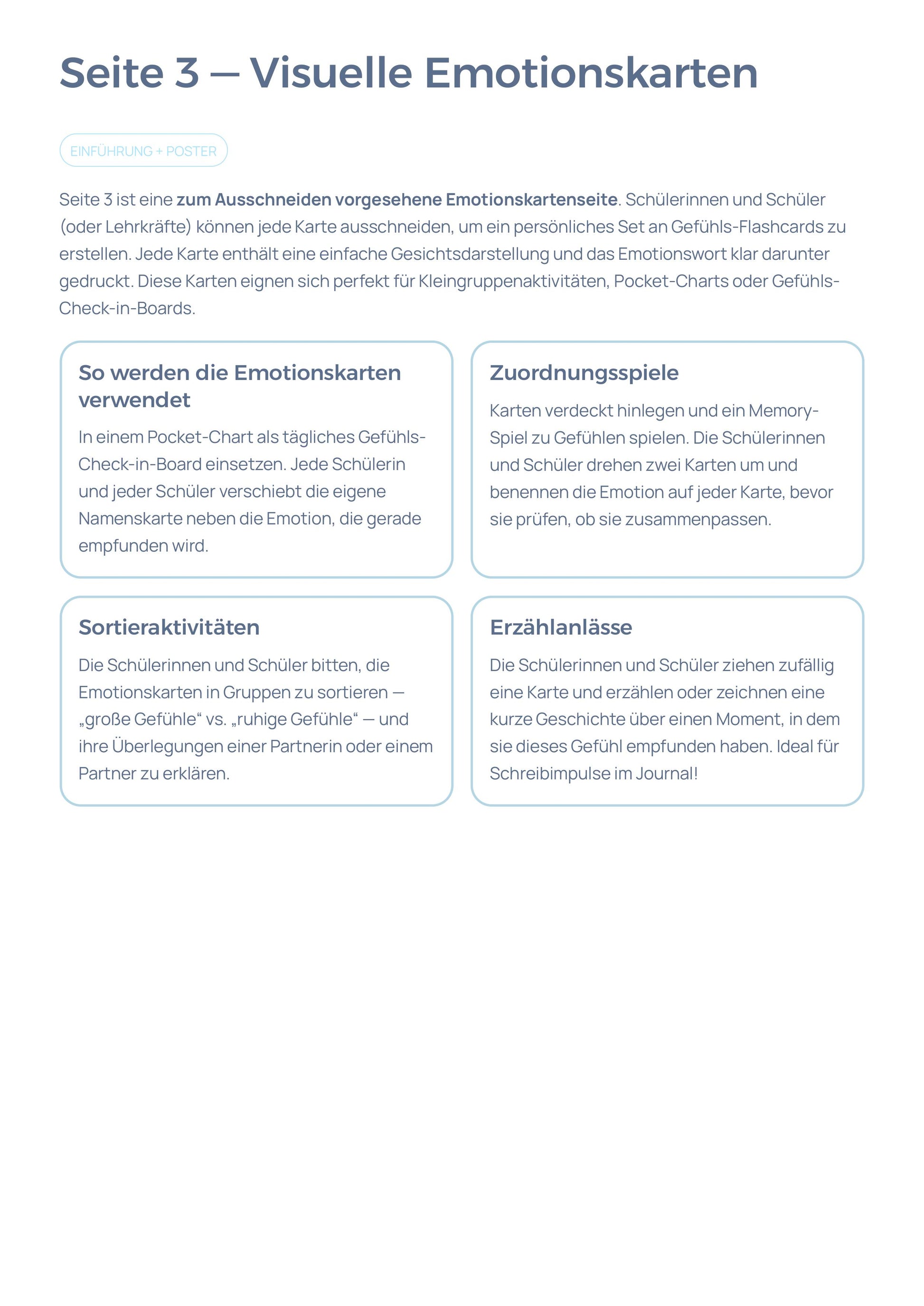 Mentale Gesundheitsaktivitäten – Arbeitsblätter zu Gefühlen & Emotionen | SEL K–2
