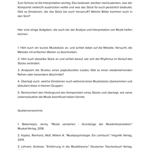 Methoden der Analyse & Interpretation von Musik – Unterrichtsmaterial Sekundarstufe