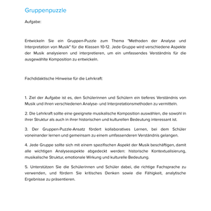 Methoden der Analyse & Interpretation von Musik – Unterrichtsmaterial Sekundarstufe