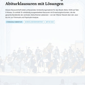 Musik Abitur 2026 – 15 vollständige Klausuren mit Lösungen