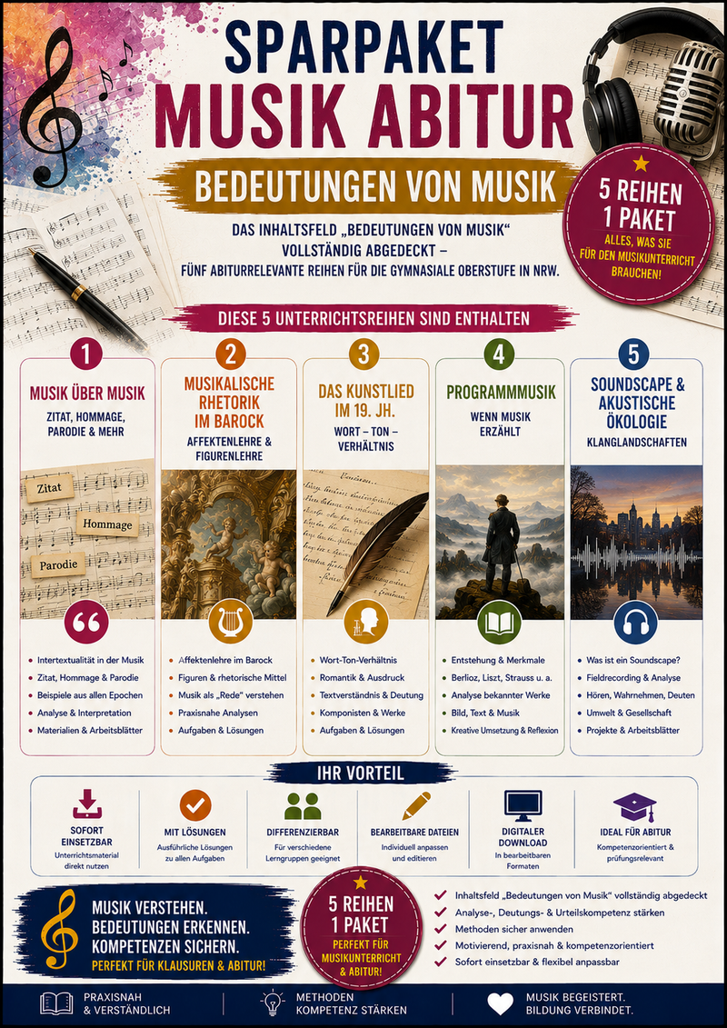 Sparpaket Musik Abitur – Bedeutungen von Musik | Sek II (NRW)