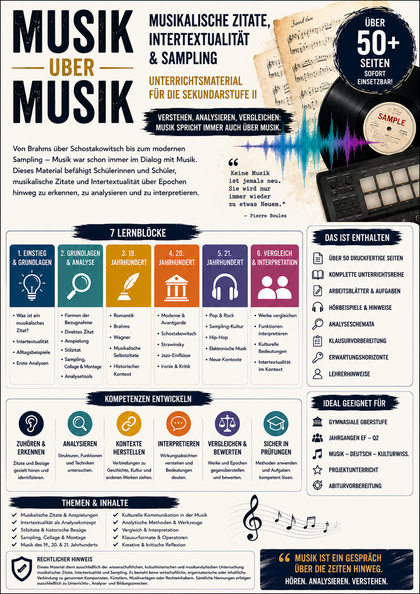 Musik über Musik – Musikalische Zitate, Intertextualität & Sampling | Unterrichtsmaterial Sek II