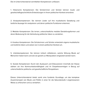 Musik im Dienst politischer Ideen – Unterrichtsmaterial Politik & Musik Sekundarstufe