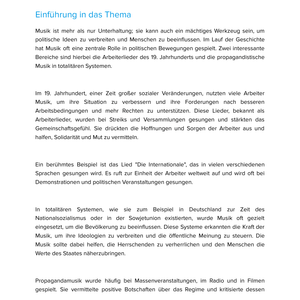Musik im Dienst politischer Ideen – Unterrichtsmaterial Politik & Musik Sekundarstufe