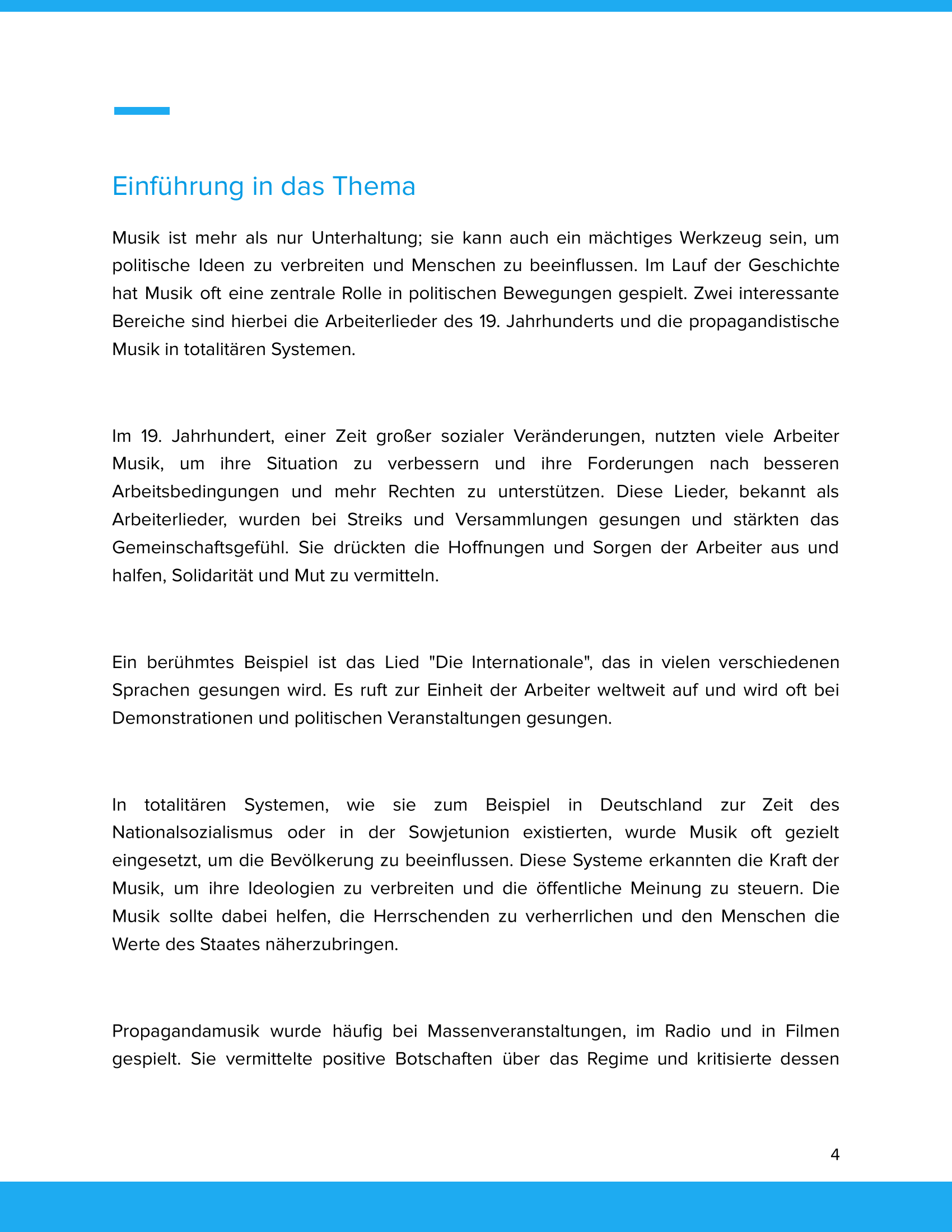 Musik im Dienst politischer Ideen – Unterrichtsmaterial Politik & Musik Sekundarstufe