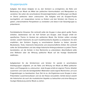 Musik im Dienst politischer Ideen – Unterrichtsmaterial Politik & Musik Sekundarstufe