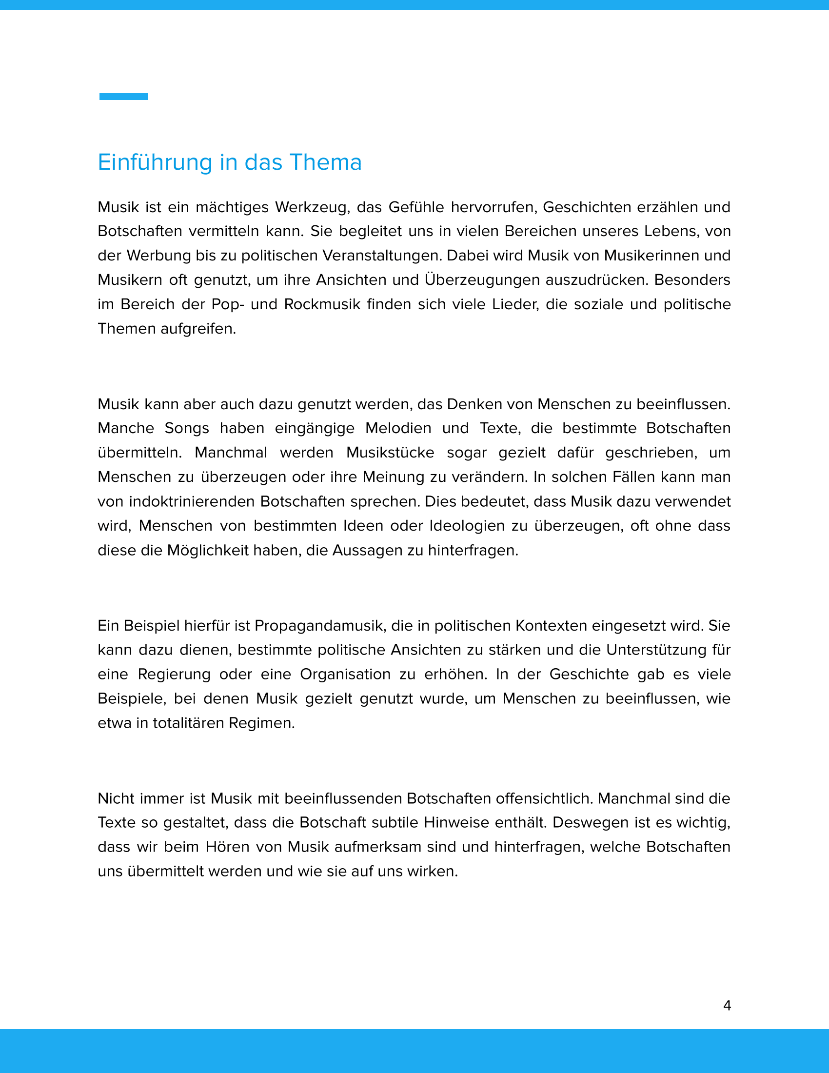 Musik als Botschaft & Beeinflussung – Unterrichtsmaterial Musik & Gesellschaft