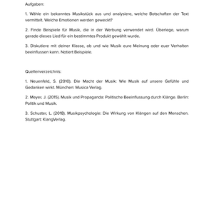 Musik als Botschaft & Beeinflussung – Unterrichtsmaterial Musik & Gesellschaft