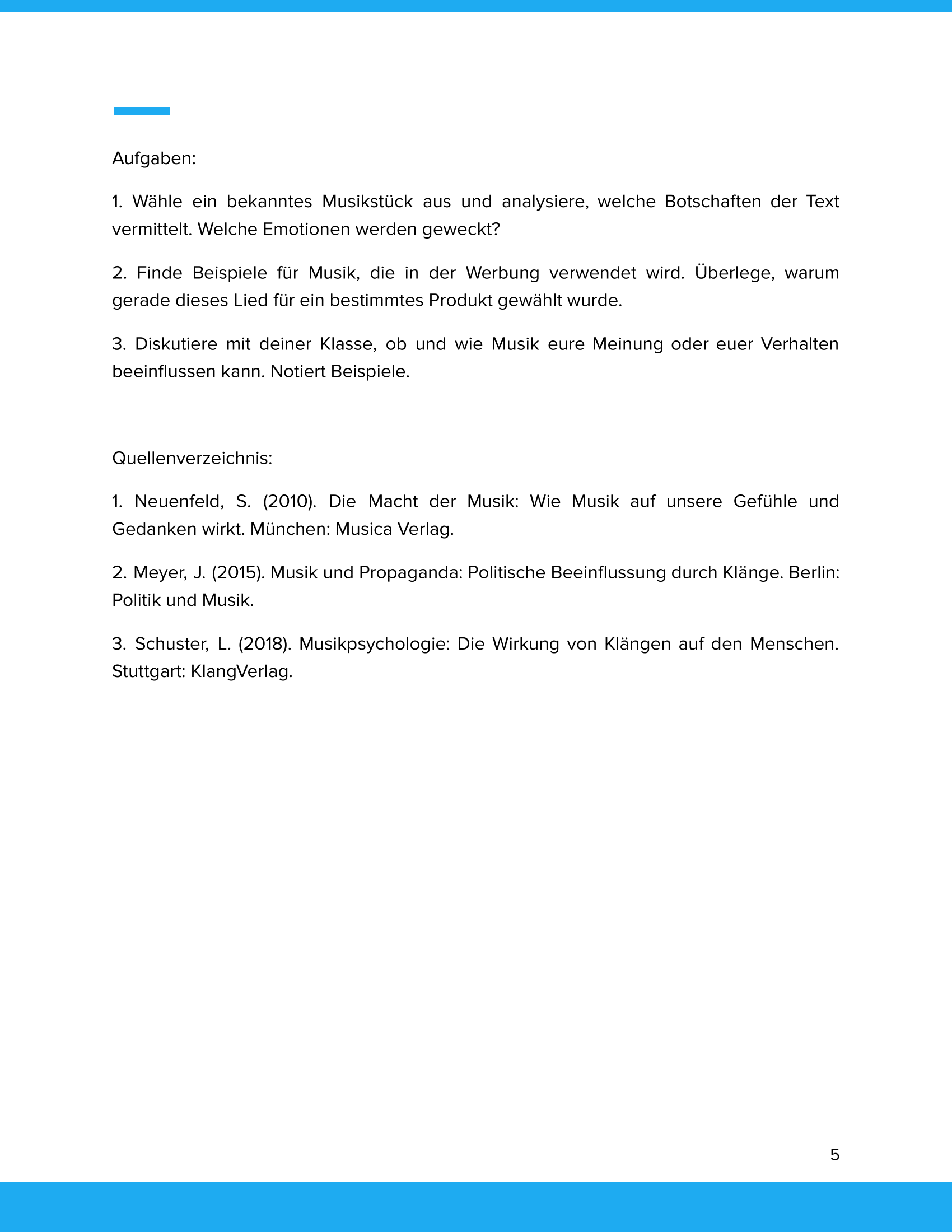 Musik als Botschaft & Beeinflussung – Unterrichtsmaterial Musik & Gesellschaft