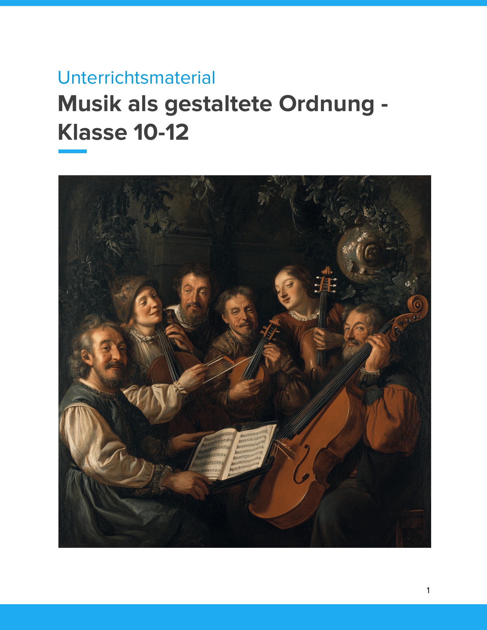 Musik als gestaltete Ordnung – Unterrichtsmaterial Musiktheorie & Praxis