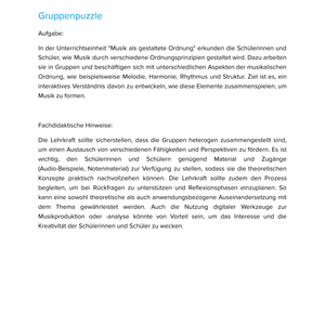 Musik als gestaltete Ordnung – Unterrichtsmaterial Musiktheorie & Praxis