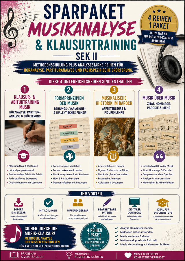 Sparpaket Musikanalyse & Klausurtraining Sek II | Abitur