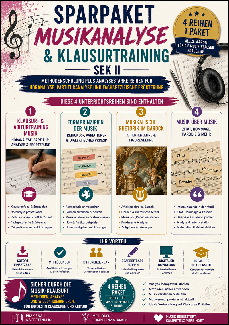 Sparpaket Musikanalyse & Klausurtraining Sek II | Abitur