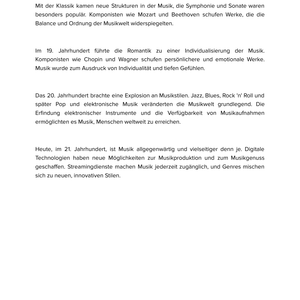 Musik im Wandel der Zeit – Unterrichtsmaterial Historischer Längsschnitt Sekundarstufe