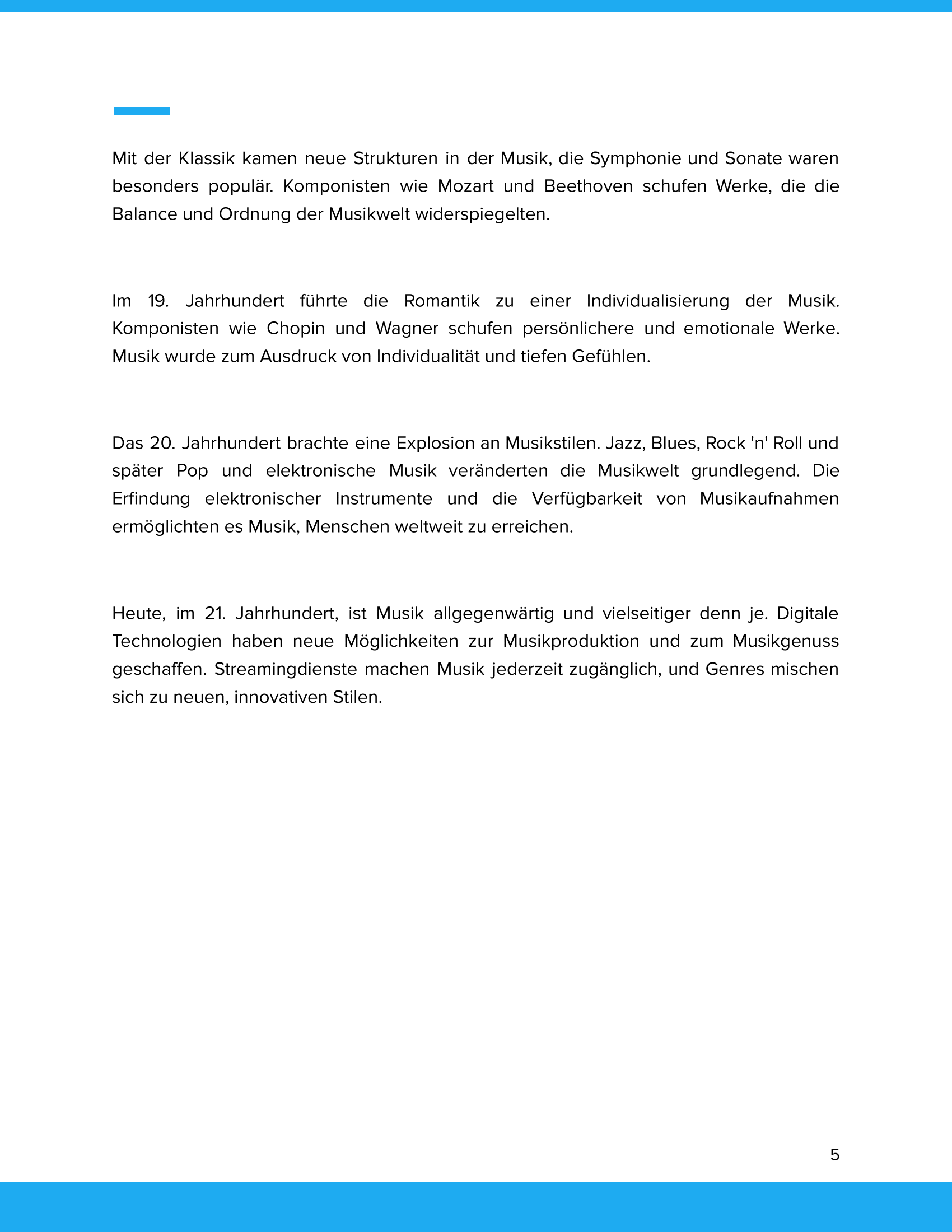 Musik im Wandel der Zeit – Unterrichtsmaterial Historischer Längsschnitt Sekundarstufe