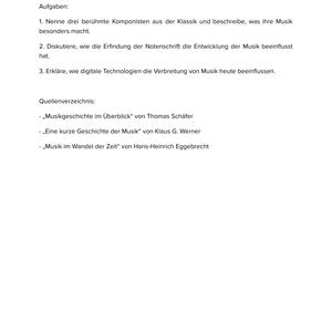 Musik im Wandel der Zeit – Unterrichtsmaterial Historischer Längsschnitt Sekundarstufe