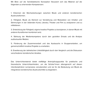 Musik & andere Künste – Unterrichtsmaterial Interdisziplinäre Kunstprojekte