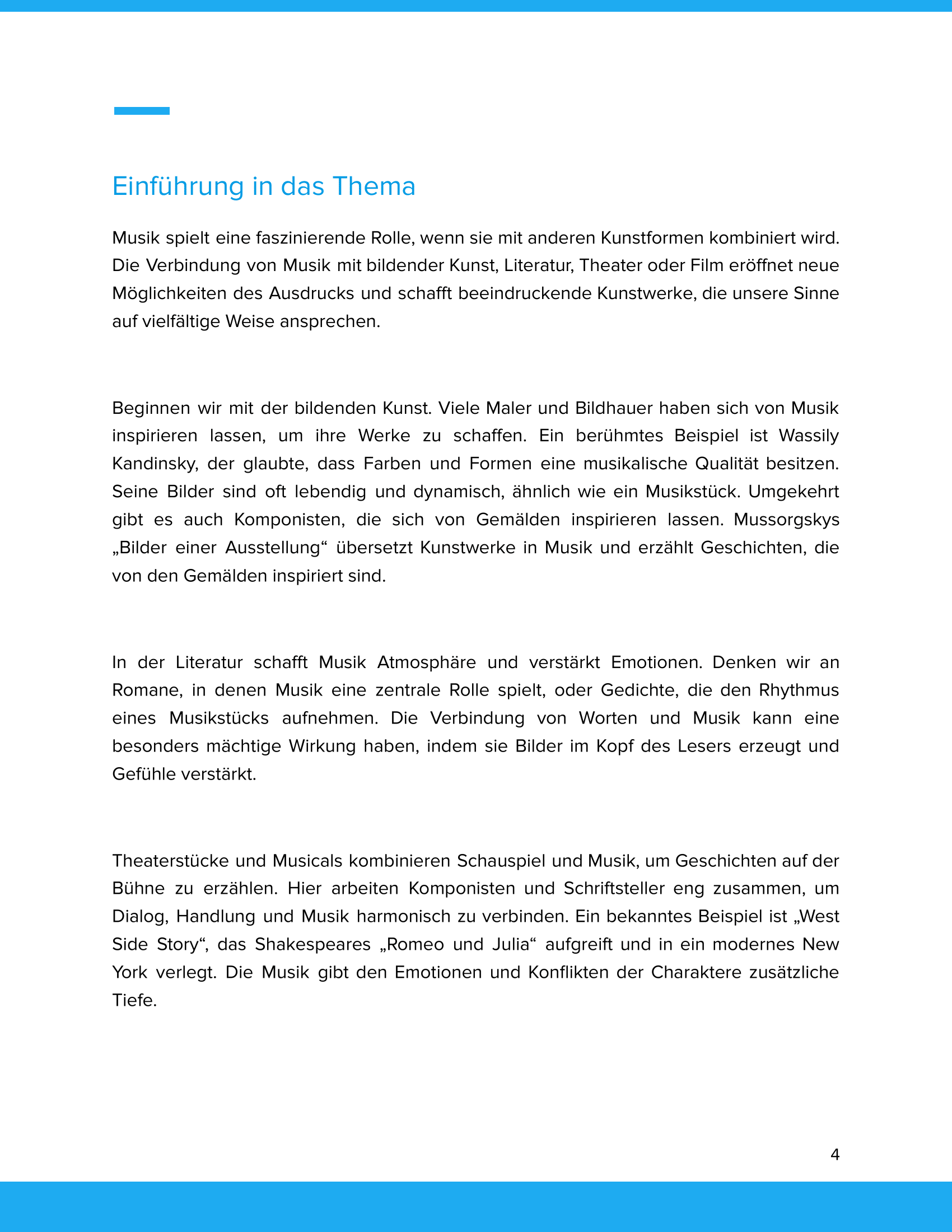 Musik & andere Künste – Unterrichtsmaterial Interdisziplinäre Kunstprojekte