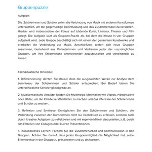 Musik & andere Künste – Unterrichtsmaterial Interdisziplinäre Kunstprojekte