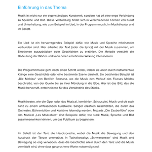 Musik, Sprache & Bild – Unterrichtsmaterial Lied, Programmmusik & Musiktheater
