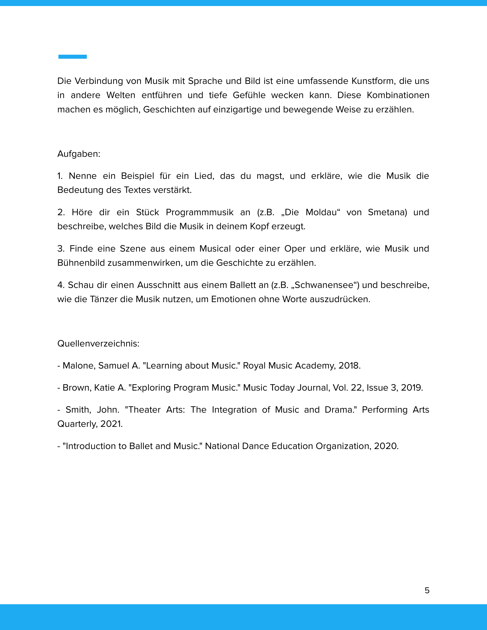 Musik, Sprache & Bild – Unterrichtsmaterial Lied, Programmmusik & Musiktheater