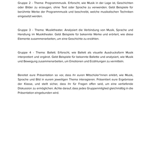 Musik, Sprache & Bild – Unterrichtsmaterial Lied, Programmmusik & Musiktheater