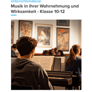 Musik in ihrer Wahrnehmung & Wirksamkeit – Unterrichtsmaterial Musikpsychologie