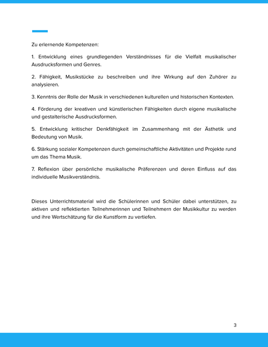 Musik in ihrer Wahrnehmung & Wirksamkeit – Unterrichtsmaterial Musikpsychologie