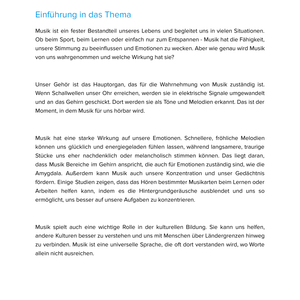Musik in ihrer Wahrnehmung & Wirksamkeit – Unterrichtsmaterial Musikpsychologie