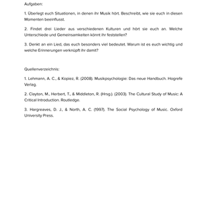 Musik in ihrer Wahrnehmung & Wirksamkeit – Unterrichtsmaterial Musikpsychologie