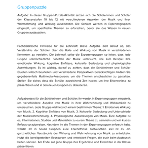 Musik in ihrer Wahrnehmung & Wirksamkeit – Unterrichtsmaterial Musikpsychologie