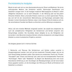 Musik in ihrer Wahrnehmung & Wirksamkeit – Unterrichtsmaterial Musikpsychologie
