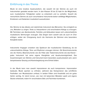 Musik mit Stimme & Instrumenten gestalten – Unterrichtsmaterial Kreative Musikpraxis