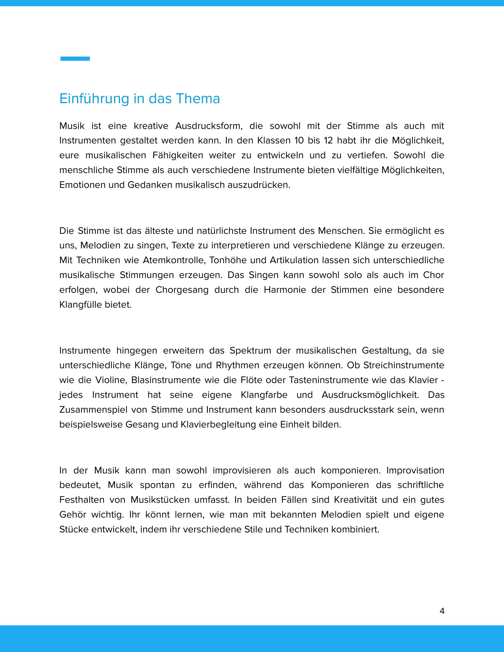 Musik mit Stimme & Instrumenten gestalten – Unterrichtsmaterial Kreative Musikpraxis