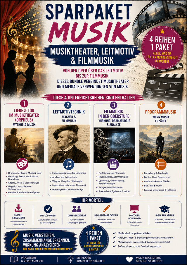 Sparpaket Musik – Musiktheater, Leitmotiv & Filmmusik | Sek II