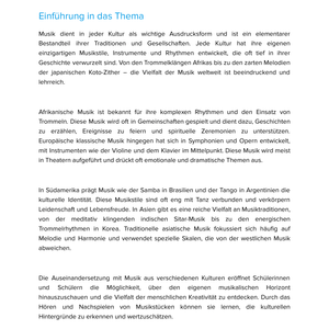 Musik verschiedener Kulturen – Unterrichtsmaterial Weltmusik & interkulturelles Lernen