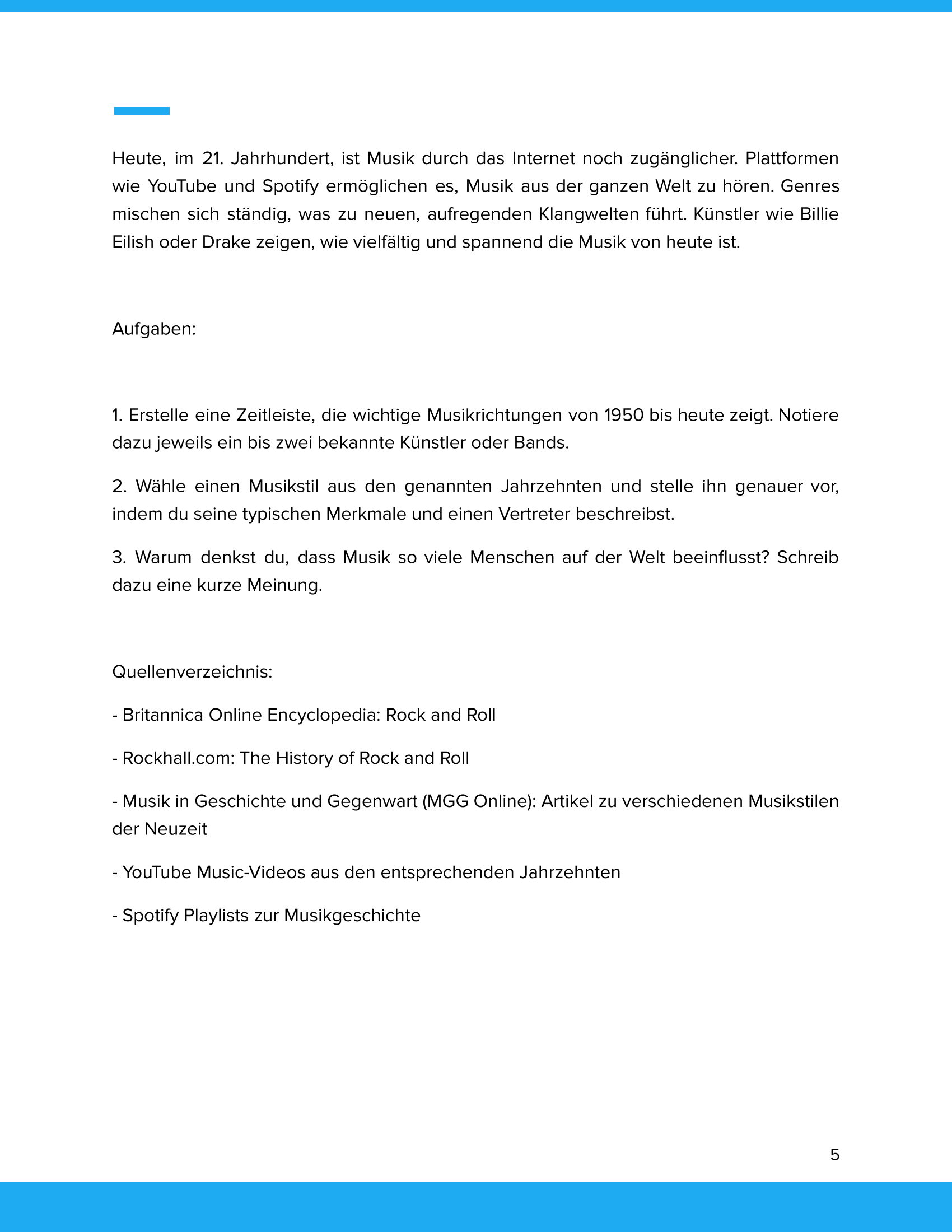 Musik von 1950 bis heute – Unterrichtsmaterial zur Nachkriegs- & Gegenwartsmusik